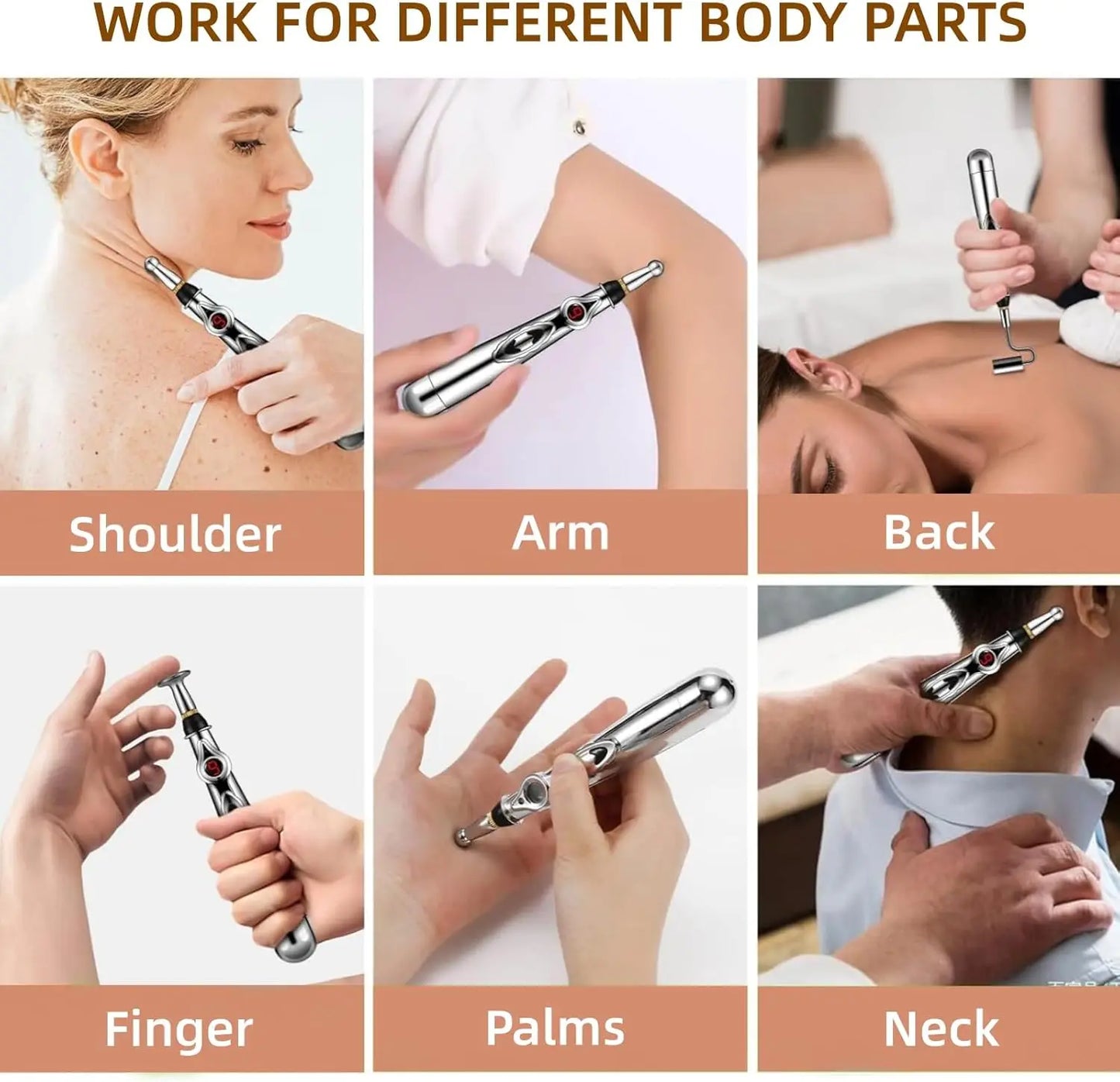 Relaxing Acupuncture Massage Pen - 5 Interchangeable Heads