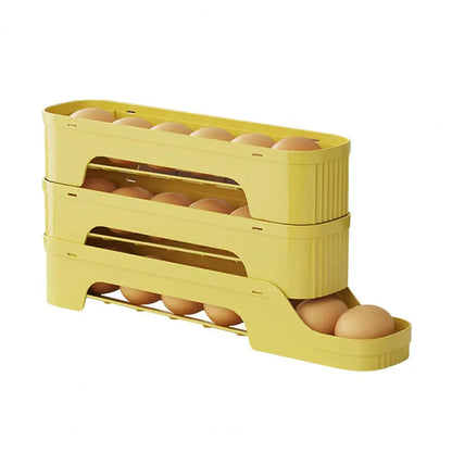 Clear 4-Tier Rolling Egg Storage Container