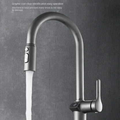 Modern Kitchen Faucet with Touch Screen and Rotating Spout