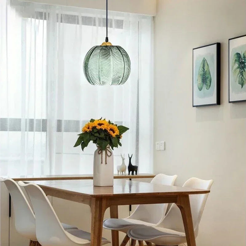 Modern Glass Pendant Light with Leaf Design