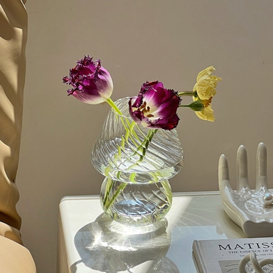 Scandinavian Blue Stripe Glass Vase
