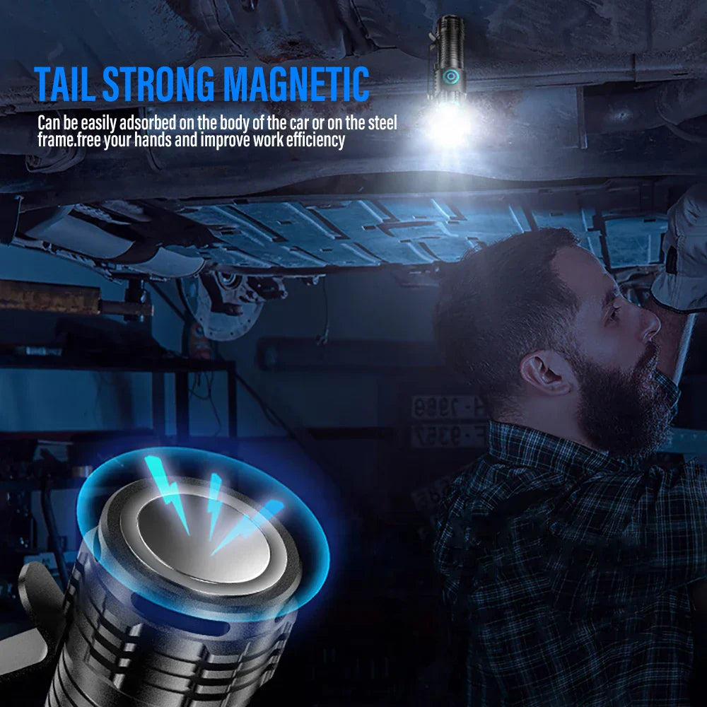 Compact Rechargeable LED Torch with Clip