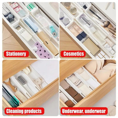 Collapsible Kitchen Utensil Tray Organizer White
