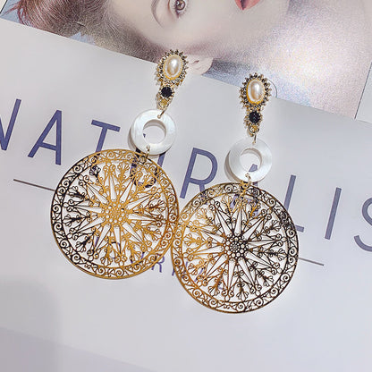 Beautiful Floral Drop Chain Earrings