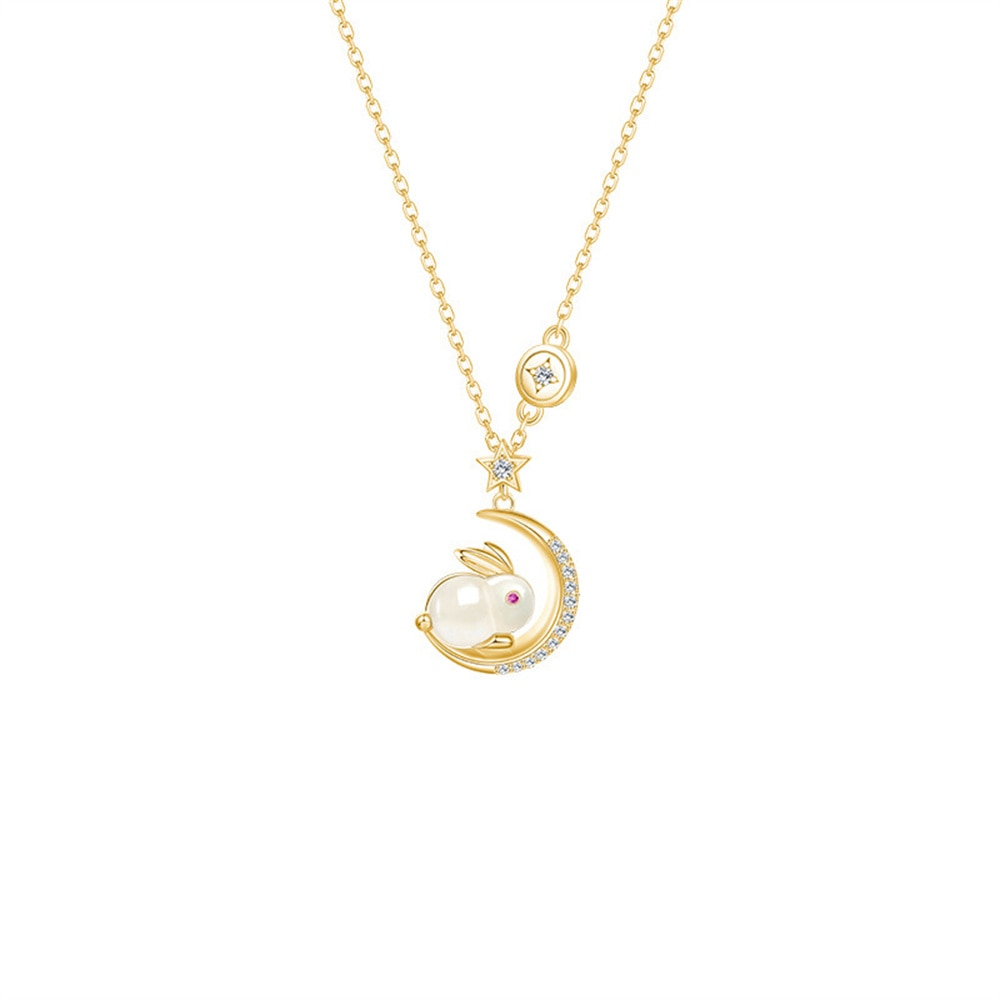Shiny Rabbit Night Sky Pendant Necklace