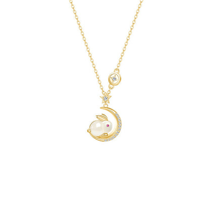 Shiny Rabbit Night Sky Pendant Necklace