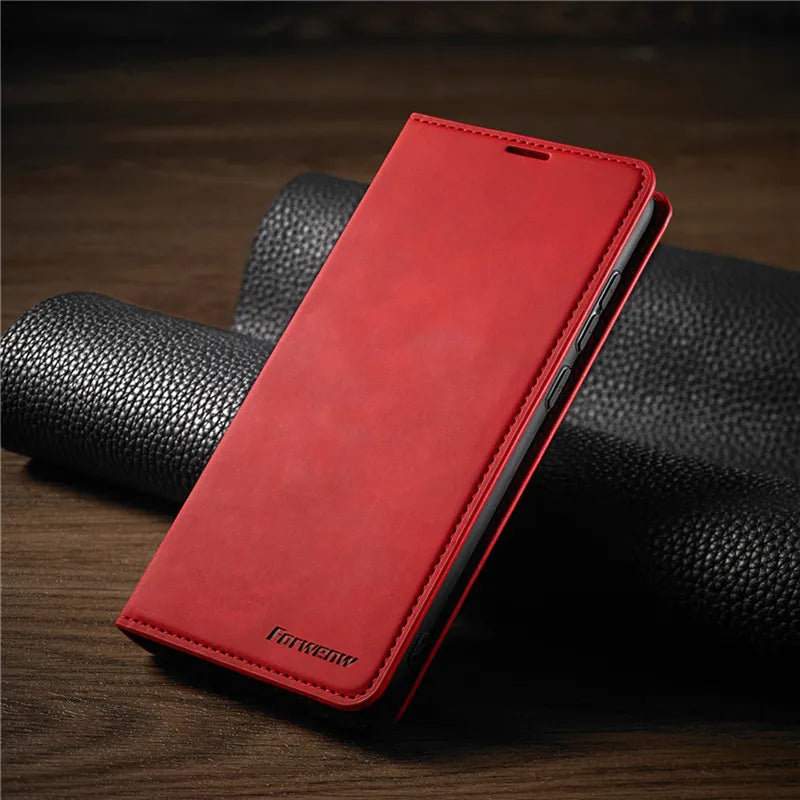 Slim Leather Phone Case with Magnet Closure