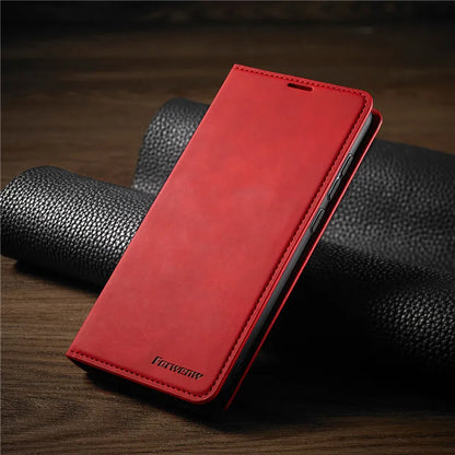 Slim Leather Phone Case with Magnet Closure