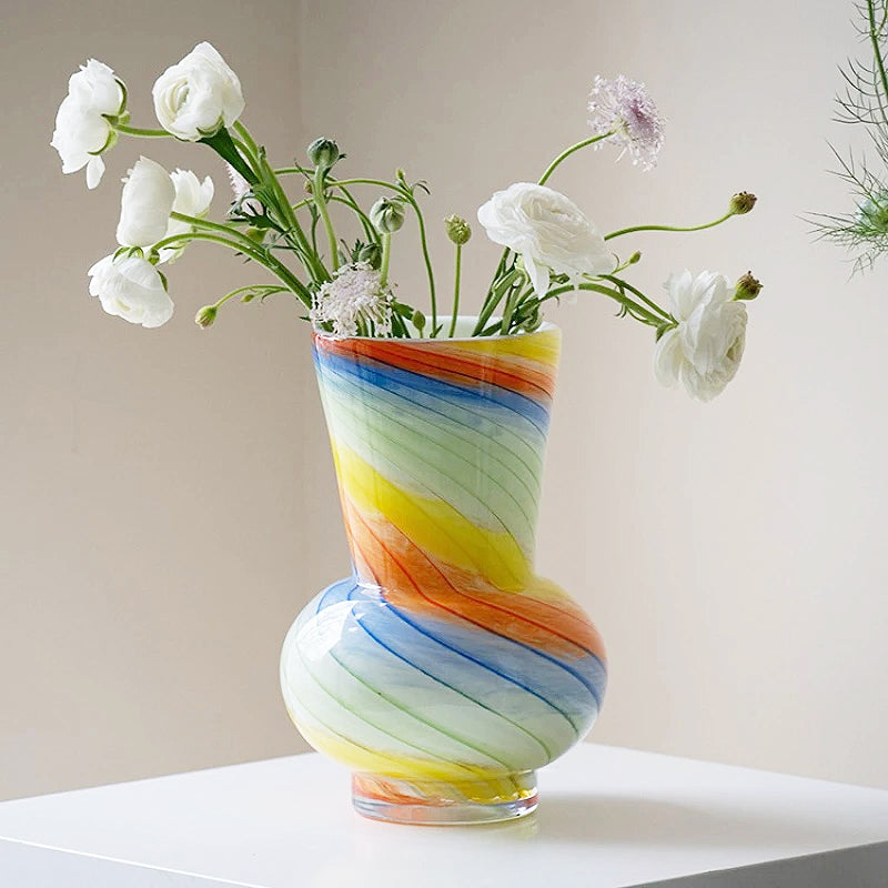 Colorful Round Glass Vase