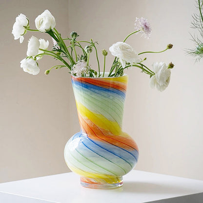 Colorful Round Glass Vase