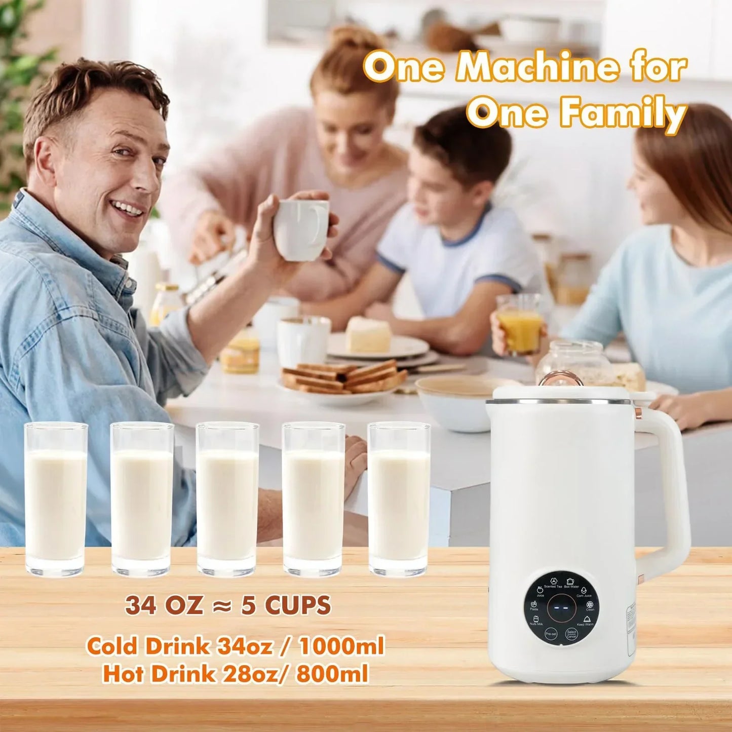 Easy Plant Milk Machine for Nuts, Oats, and Soy