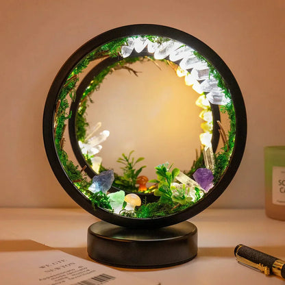 Beautiful Night Lamp with Green Crystal Accent