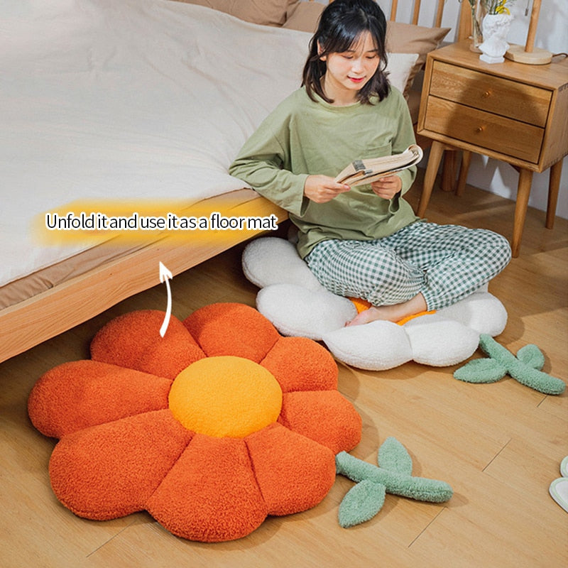 Befez | Yellow Floral Comfortable Chair Cushion - Befez
