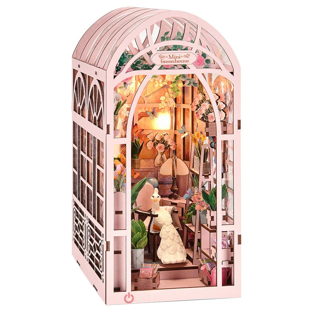 Cozy Mini Coffee Shop Bookshelf Kit with LED Lights