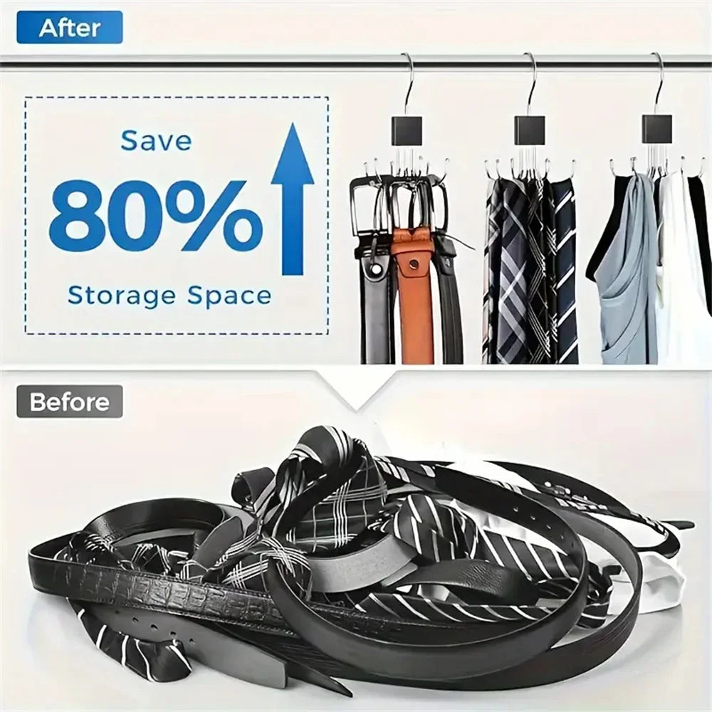 Space Saving 6-Hook Closet Organizer for Accessories
