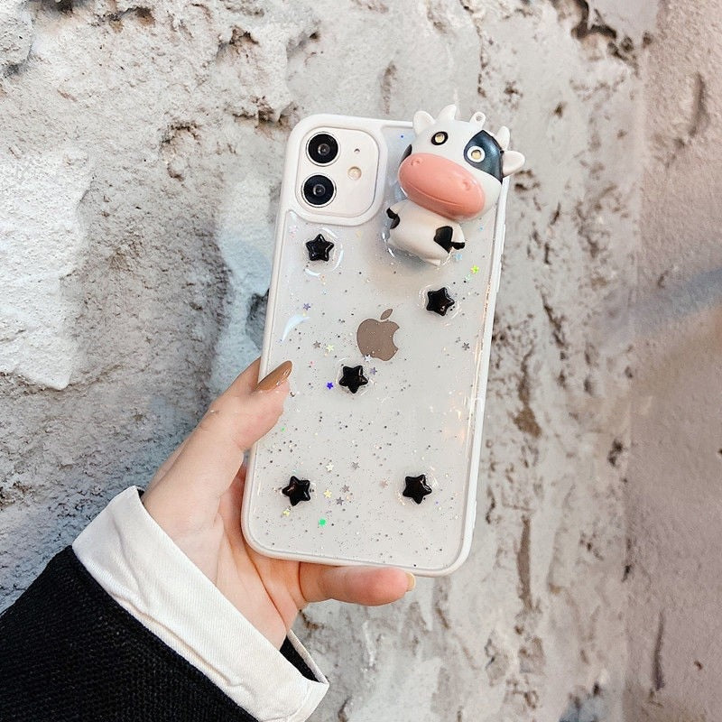 Clear Glow Cow iPhone Phone Case