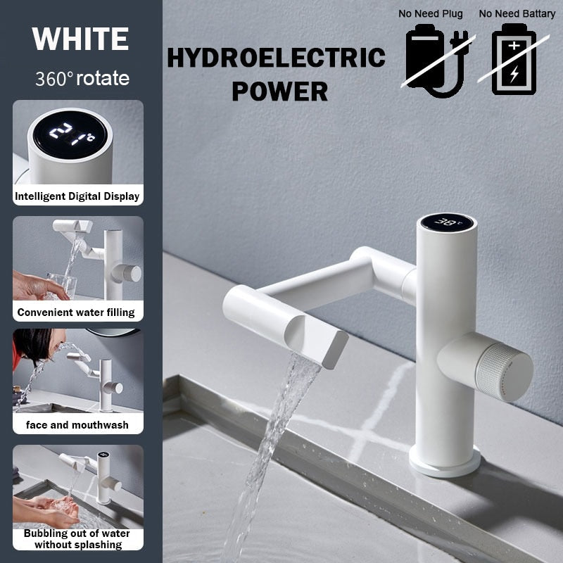 Stylish Automatic Rotating Waterfall Kitchen Faucet