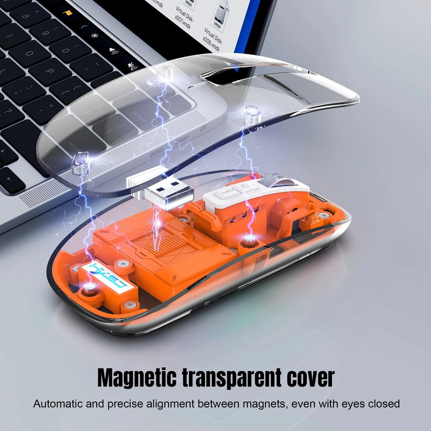 Clear Wireless Computer Mouse
