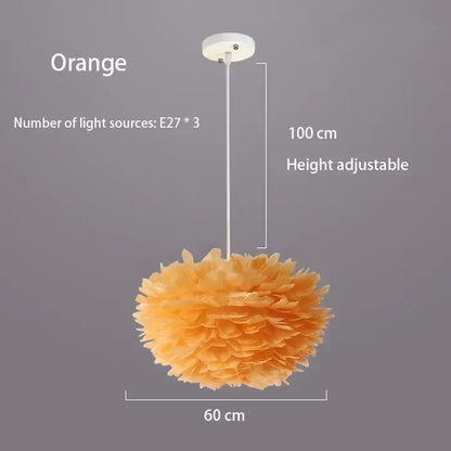 Simple Nordic Feather Drop Light with LED