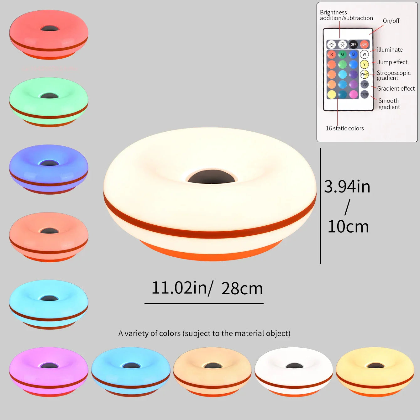 Colorful RGB LED Desk Lamp with Dimmer and Remote