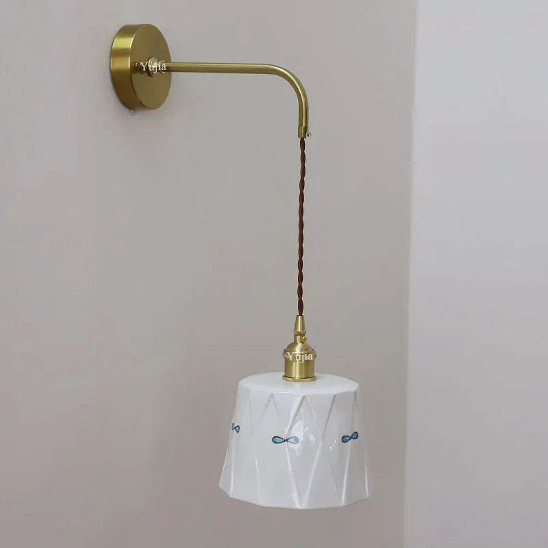 Vintage Style Japanese Wall Light with Switch