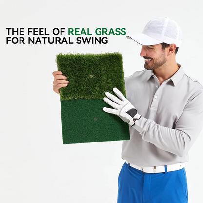 Compact Golf Practice Mat with Built-in Tee Holder