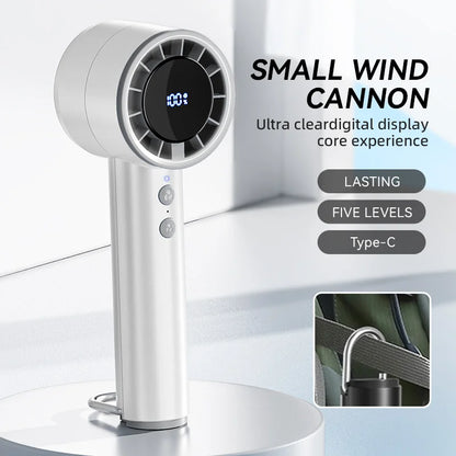Compact Rechargeable Mini Handheld Fan with LED Display - Befez