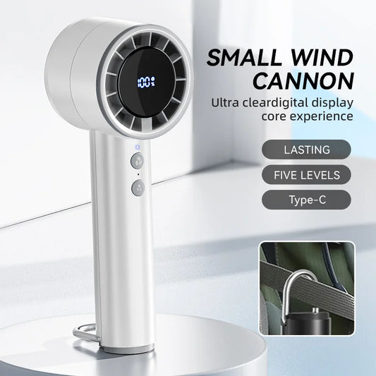 Compact Rechargeable Mini Handheld Fan with LED Display - Befez