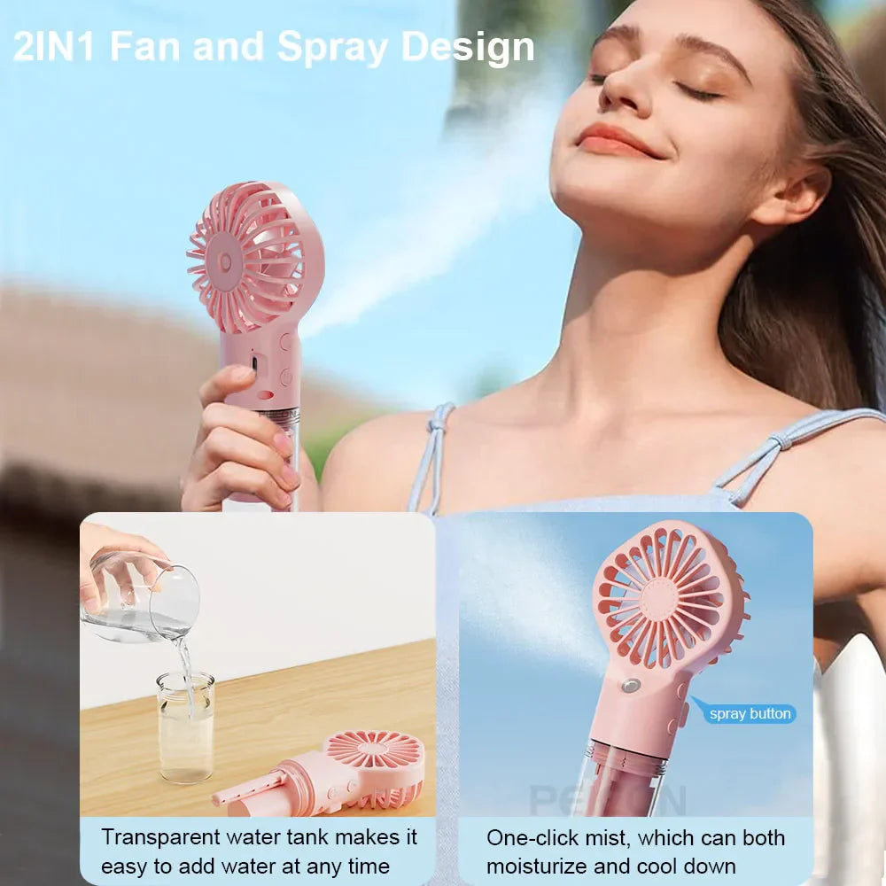 Compact Personal Misting Fan with Humidifier