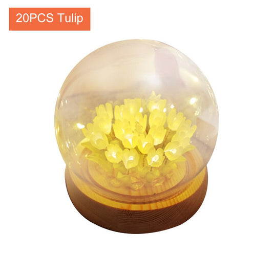 Beautiful Floral Glass Table Lamp - Befez
