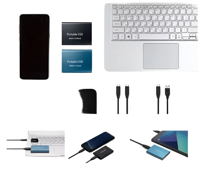 Fast Portable External SSD Drive Up to 1000MB/s
