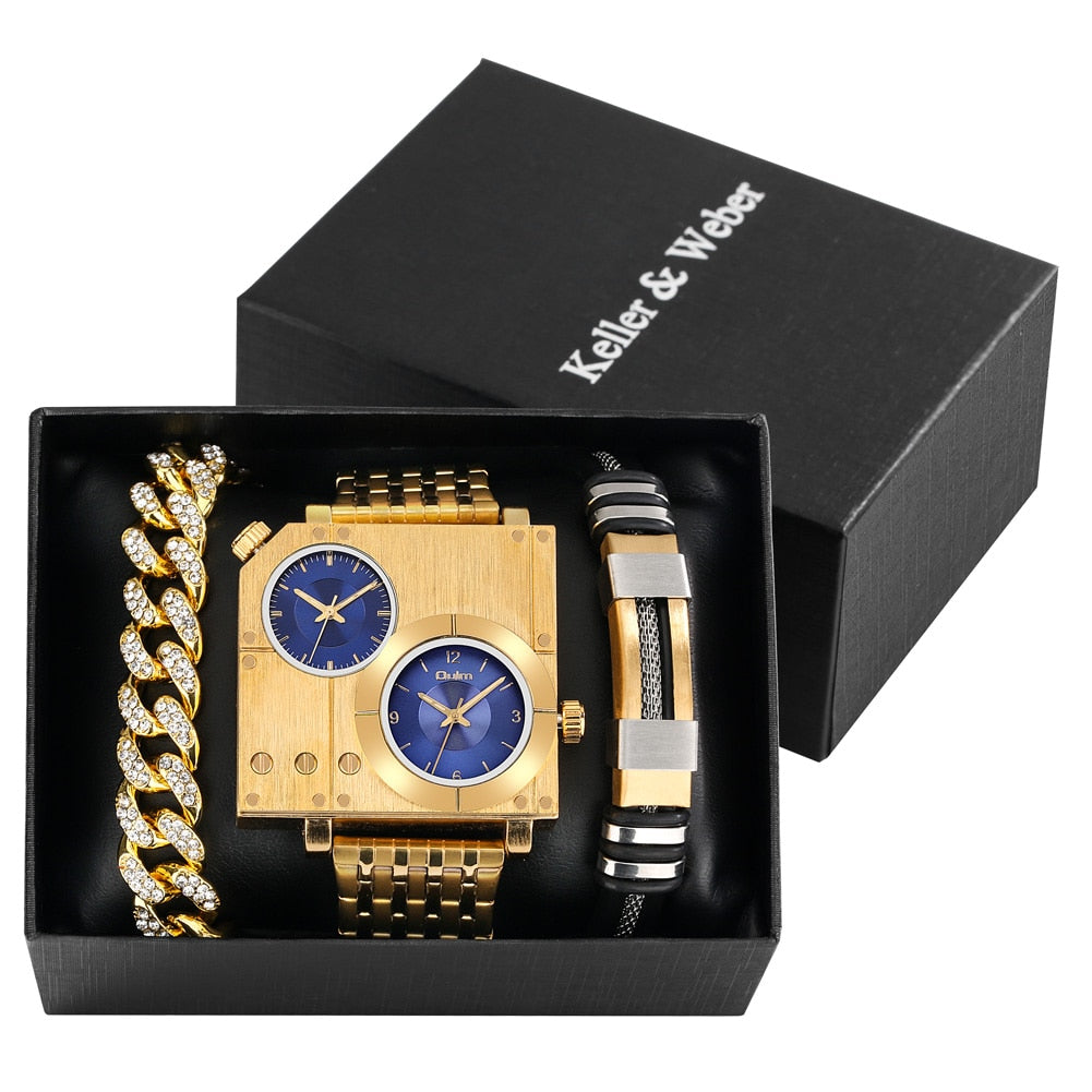 Stylish Quartz Square Watch Box Set