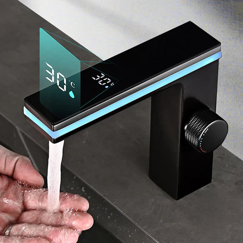 Smart LED Faucet with Digital Temp Control and Mixer