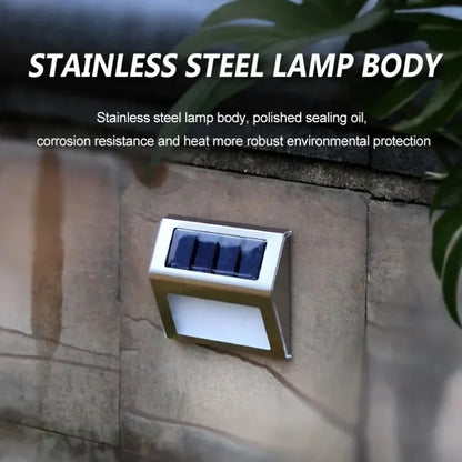 Outdoor Solar Powered Step Light Stainless Steel