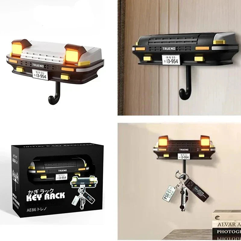 Car Shaped Key Holder with Wall Hooks