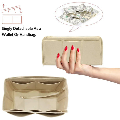 Premium Handbag Organizer Insert with Zipper Pockets - Befez