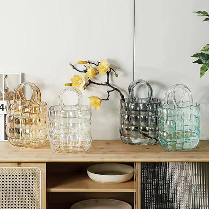 Clear Round Glass Flower Vase