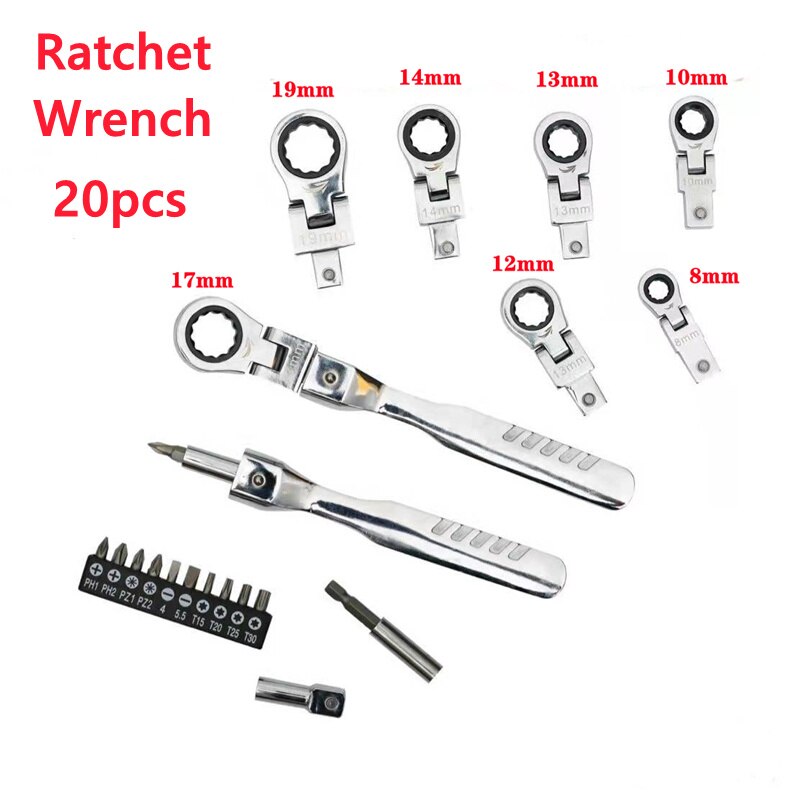 Complete Adjustable Ratchet Socket Tool Set
