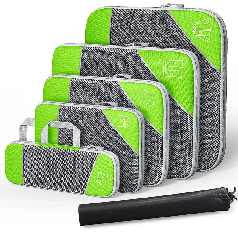 Compact Travel Packing Cube Set 6pc Waterproof Bags - Befez