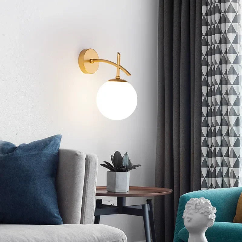 Elegant Gold Glass Wall Light Fixture