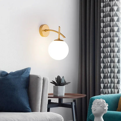 Elegant Gold Glass Wall Light Fixture