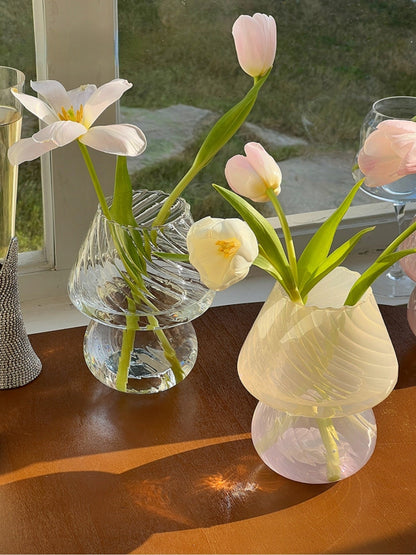Scandinavian Blue Stripe Glass Vase