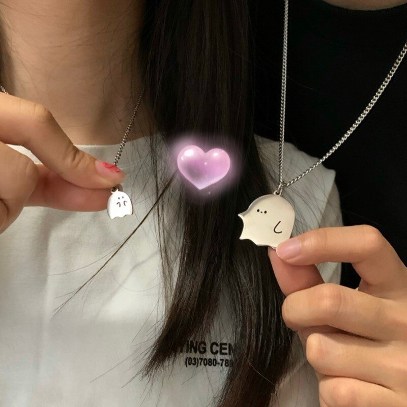Adorable Ghost Lover Pendant Necklace