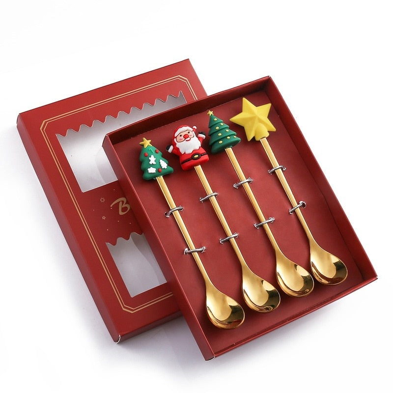 Festive Holiday 4 Piece Dinner Table Set