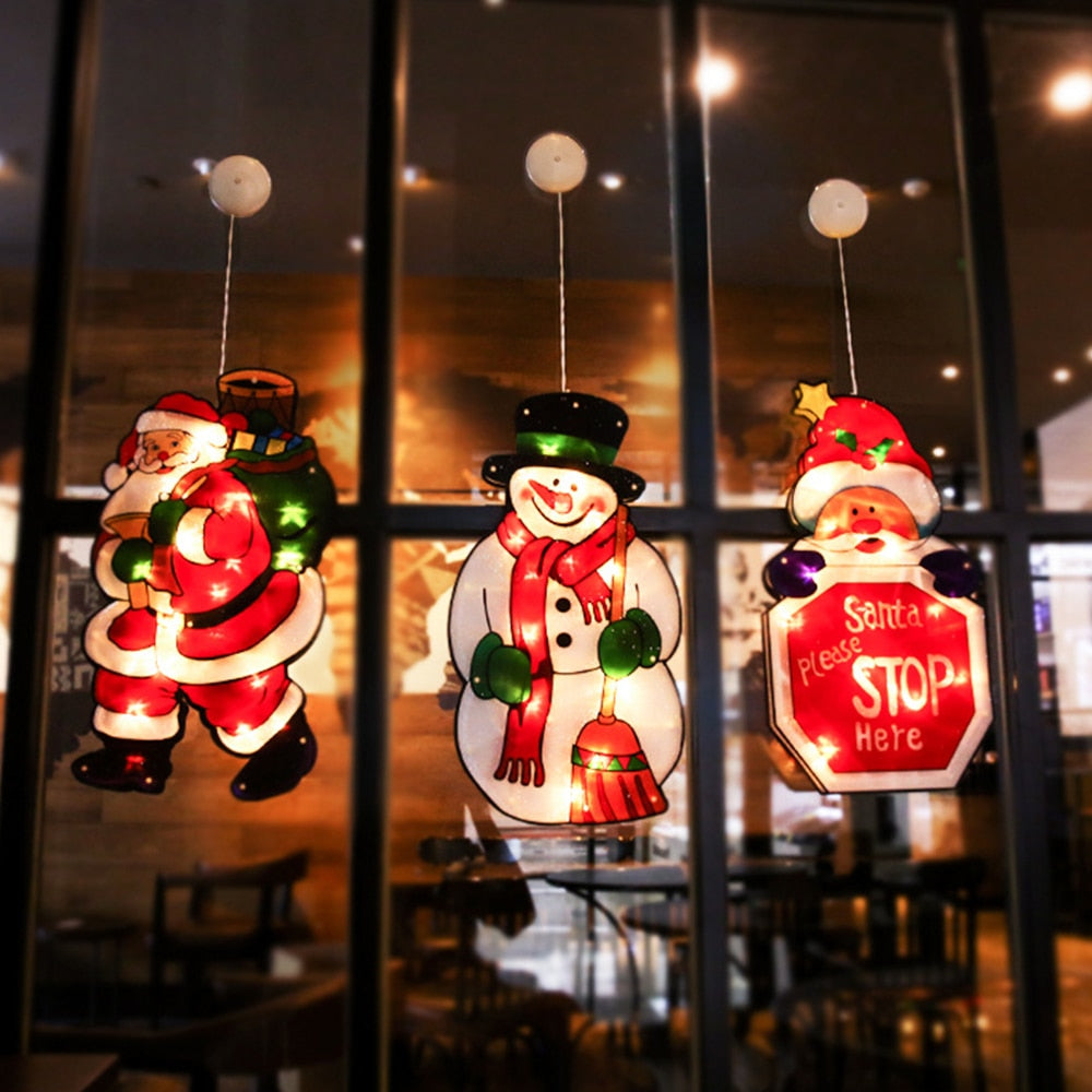 Colorful LED Christmas Window String Lights