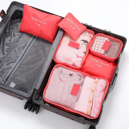 Travel Packing Cube Set 6pc Waterproof Luggage Organizer
