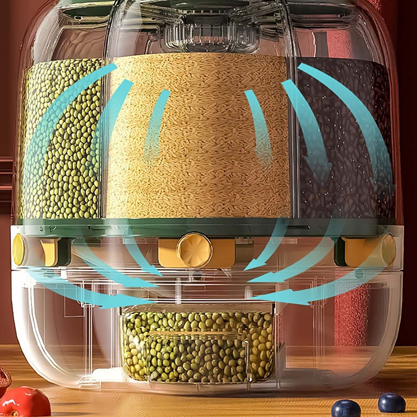 Easy 6-Grid Rotating Food Container