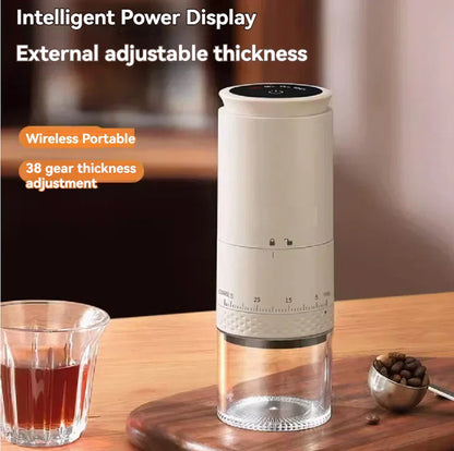 Compact Electric Coffee Grinder - Rechargeable Burr Mill