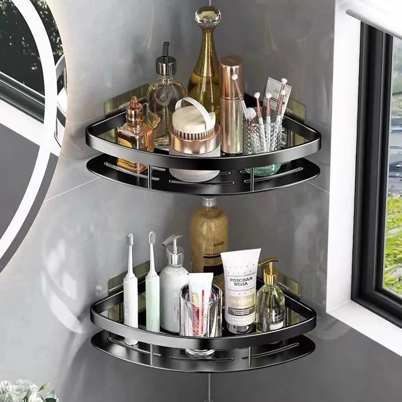 Easy Install Wall Shelf - Compact Bathroom Storage Rack