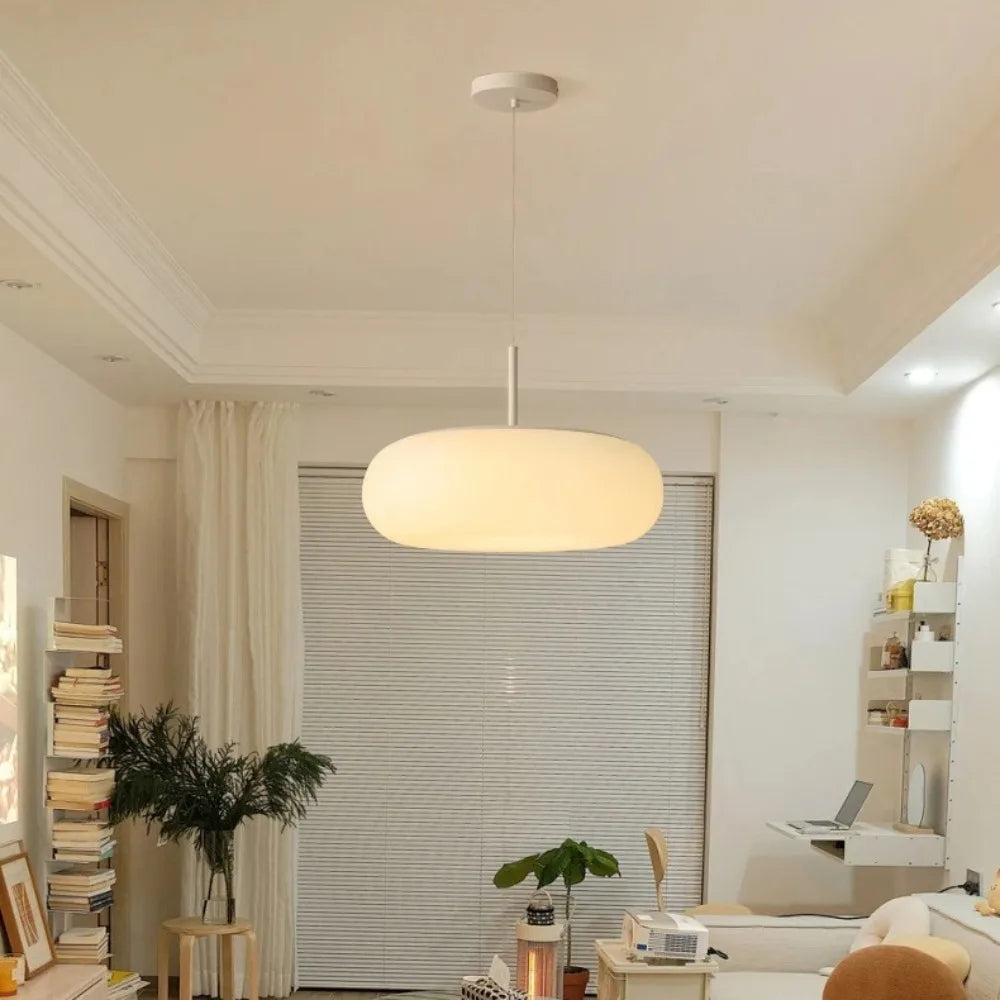 Stylish White Pendant Light with Soft LED Glow - Befez